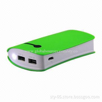 Dual-USB Power Bank with 6,000mAh Capacity, Suitable for iPad/iPhone